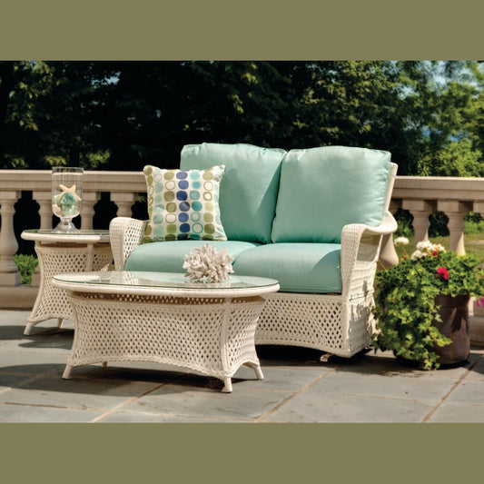 GRAND TRAVERSE 43" OVAL COCKTAIL TABLE W/ LAY ON GLASS - Kolo Collection