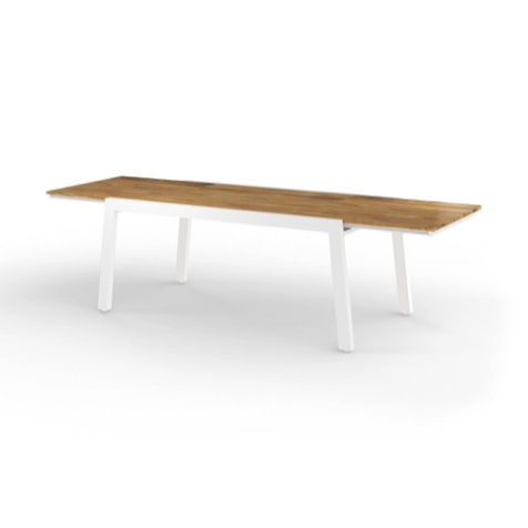BAIA EXT. TABLE 67/110X40 PC ALUMINUM W/ RECYCLED TEAK TOP - Kolo Collection