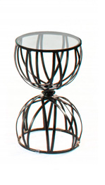 AMALFI HOURGLASS SIDE TABLE BASE - EPOXY COATED STEEL