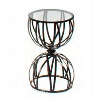 AMALFI HOURGLASS SIDE TABLE BASE - EPOXY COATED STEEL