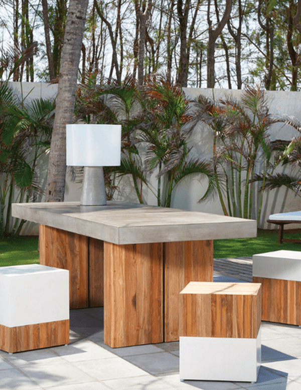 SEASONAL LIVING MAGIC CUBE W/RECLAIMED TEAK BASE/IVORY WHITE TOP - Kolo Collection