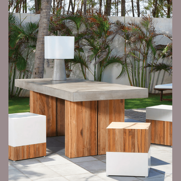 SEASONAL LIVING MAGIC CUBE W/RECLAIMED TEAK BASE/IVORY WHITE TOP - Kolo Collection