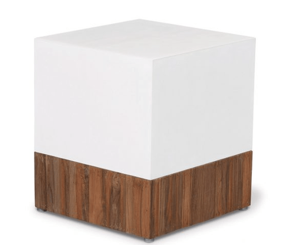 SEASONAL LIVING MAGIC CUBE W/RECLAIMED TEAK BASE/IVORY WHITE TOP - Kolo Collection