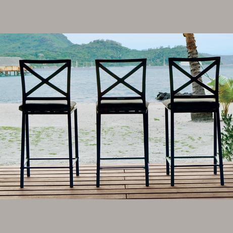 VENETIAN BAR CHAIR WITH SEAT CUSHION IN GRADE A FABRIC