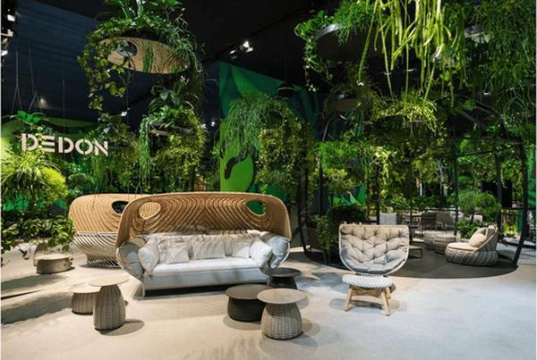 PORCINI 20D x 16H WOVEN SIDE TABLE W/CERAMIC TOP - Kolo Collection