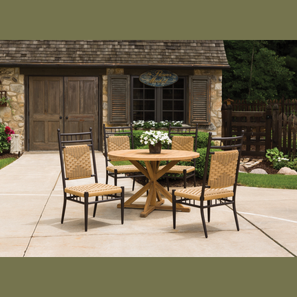 LLOYD FLANDERS Outdoor Dining Side Chair with Woven Seat - Kolo Collection