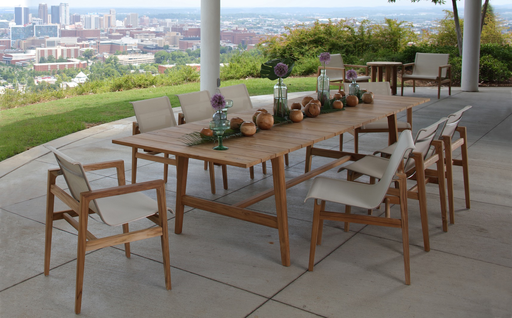 COAST ARM CHAIR - NATURAL TEAK WITH CANVAS BATYLINE SLING