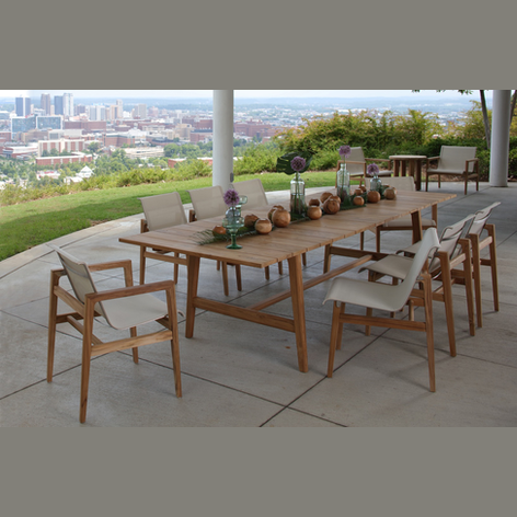 COAST ARM CHAIR - NATURAL TEAK WITH CANVAS BATYLINE SLING