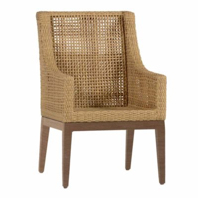 PENINSULA ARM CHAIR IN RAFFIA AND SANDALWOOD FINISH