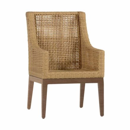 PENINSULA ARM CHAIR IN RAFFIA AND SANDALWOOD FINISH