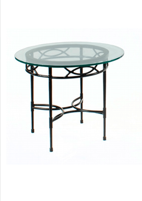 AMALFI 20 INCH ROUND SIDE TABLE w/WOVEN TOP / STAINLESS STEEL - Kolo Collection