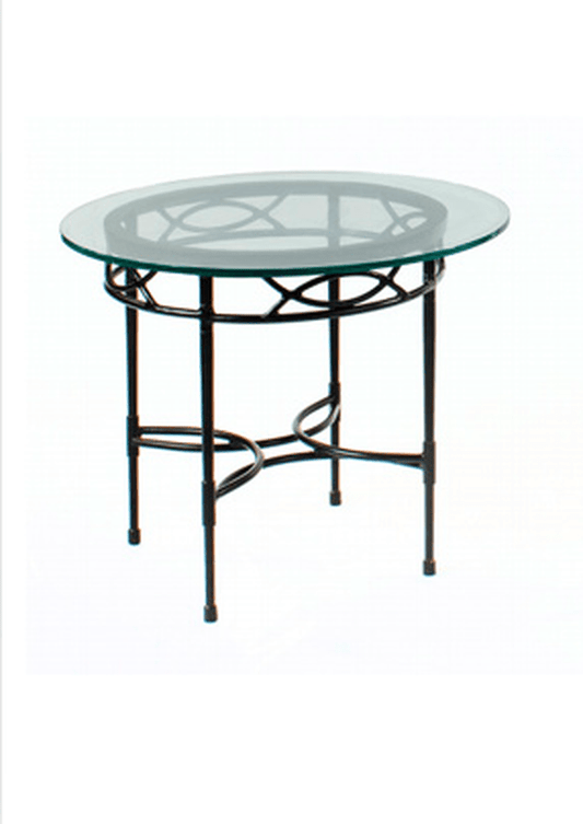 AMALFI 20 INCH ROUND SIDE TABLE w/WOVEN TOP / STAINLESS STEEL - Kolo Collection