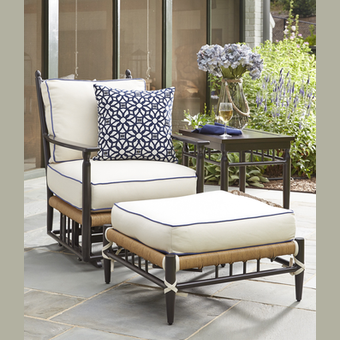 LOW COUNTRY OTTOMAN WITH GRADE C FABRIC/SELF WELT - Kolo Collection