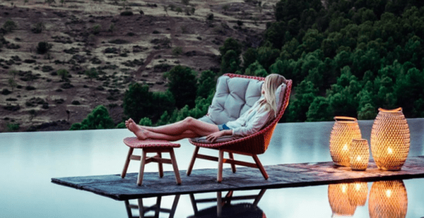MBRACE FOOTSTOOL W/TEAK BASE - Kolo Collection