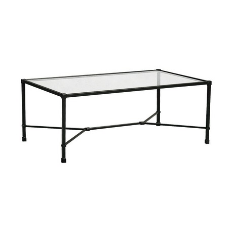 VENETIAN 26 x 43 RECTANGULAR COFFEE TABLE WITH GLASS TOP