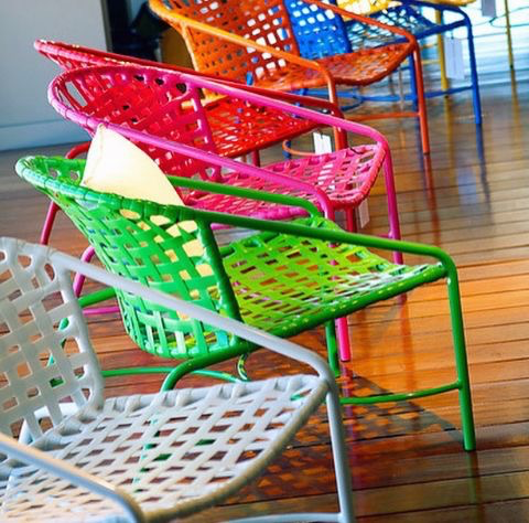 KANTAN ALUMINUM LOUNGE CHAIR WITH VINYL STAP