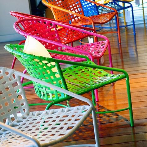KANTAN ALUMINUM LOUNGE CHAIR WITH VINYL STAP