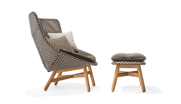 MBRACE FOOTSTOOL W/TEAK BASE - Kolo Collection