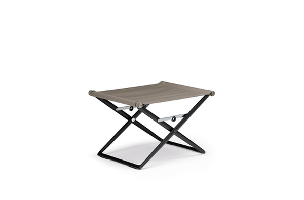 SEAX FOOTSTOOL/BLACK FRAME/SAIL TAUPE TEXTILE (MTO/50 PC MIN) - Kolo Collection