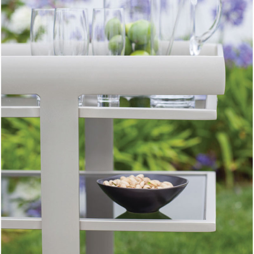 PARKWAY SERVING CART WITH GLASS TOP AND SHELF