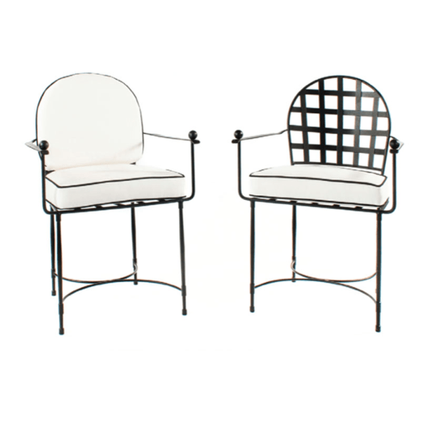 AMALFI ROUND BACK ARM CHAIR IN EPOXY COATED STEEL - Kolo Collection