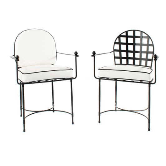 AMALFI ROUND BACK ARM CHAIR IN EPOXY COATED STEEL - Kolo Collection