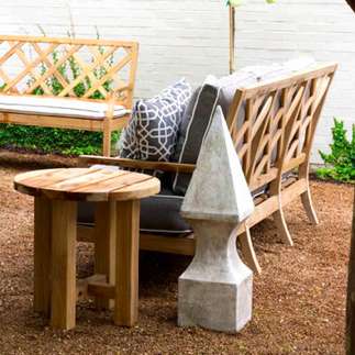 CROQUET TEAK 24 INCH ROUND END TABLE