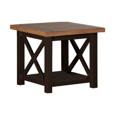 CAHABA 24x24 END TABLE W/OYSTER BASE AND SLATE GRAY TOP (Discontinued) - Kolo Collection