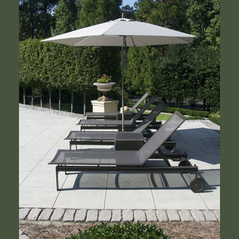 PARKWAY FRAMED SLING ADJUSTABLE CHAISE WITH WHEELS, B
