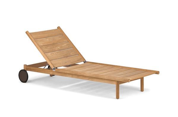 TIBBO BEACH CHAIR IN TEAK WITH WHEELS - Kolo Collection