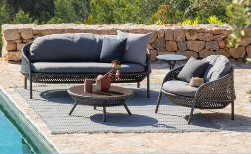 AHNDA COFFEE TABLE W/GLASS TOP