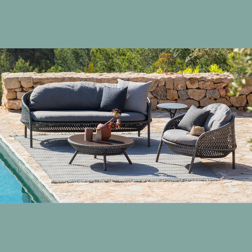 AHNDA COFFEE TABLE W/GLASS TOP