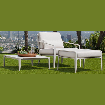 STILL 28 INCH SQUARE OCCASIONAL TABLE / SOLID ALUMINUM TOP