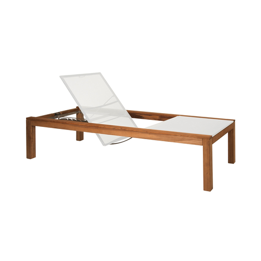 XQI CHAISE LOUNGER/TEAK/WHITE BATYLINE