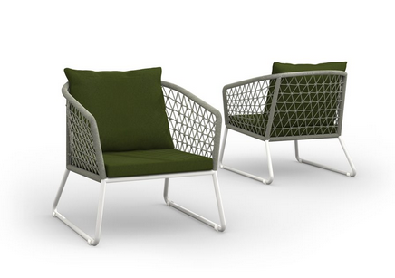 OHANA LOUNGE CHAIR/UDPC ALUM/GRADE E CUSHION/BATYLINE/ROPE