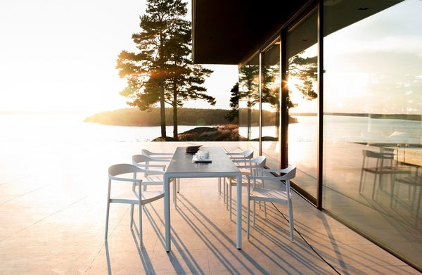 ILLUM 83.5x39.5 DINING TABLE / ALUMINUM BASE / CERAMIC TOP - Kolo Collection