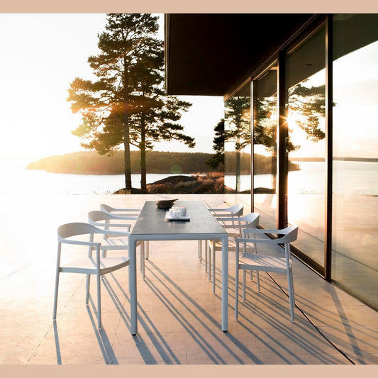ILLUM 83.5x39.5 DINING TABLE / ALUMINUM BASE / CERAMIC TOP - Kolo Collection