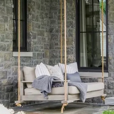 FAULKNER 78'' BED SWING EUCALYPTUS FRAME W/CUSHIONS