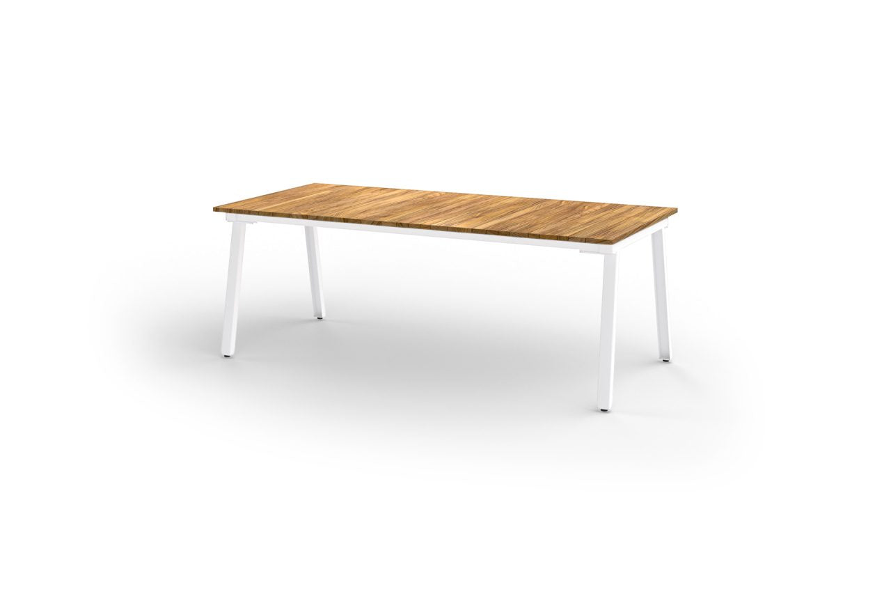 MAXXIMUS TABLE, PREMIUM TEAK / PC GALVANIZED STEEL