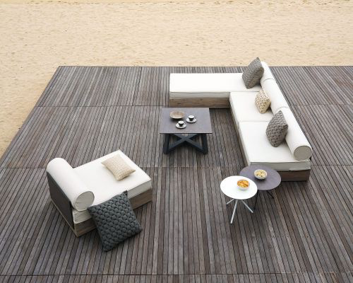 AIKO SECTIONAL LOUNGER /TEAK BASE/ HPL BACK/GRADE A