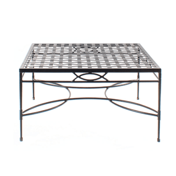 AMALFI 36 SQUARE COFFEE TABLE W/WOVEN TOP, EPOXY COATED STEEL - Kolo Collection