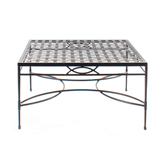 AMALFI 36 SQUARE COFFEE TABLE W/WOVEN TOP, EPOXY COATED STEEL - Kolo Collection