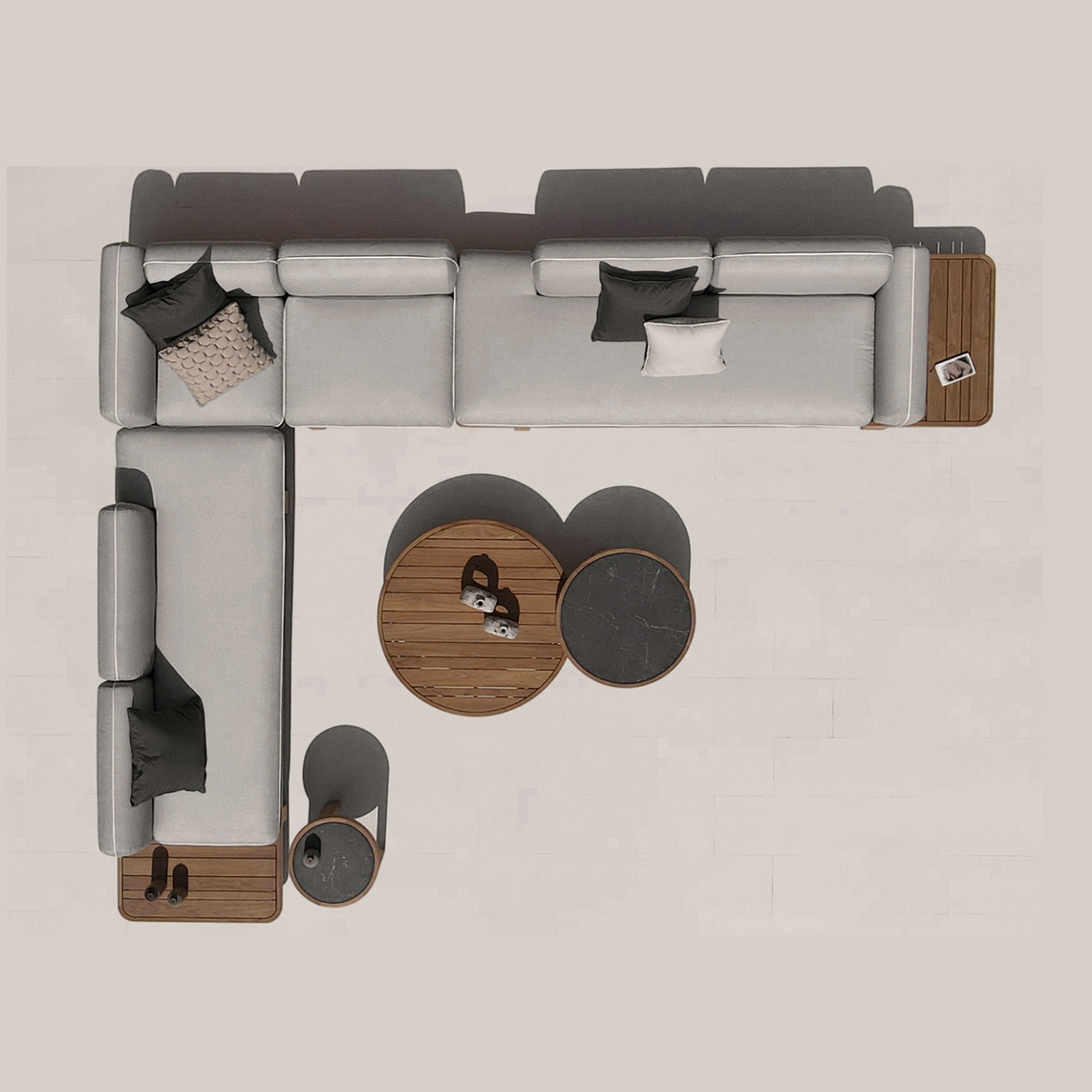 HACIENDA CONFIGURATION 2A + PIPING / GRADE A (PREMIUM TEAK) (C) - Kolo Collection