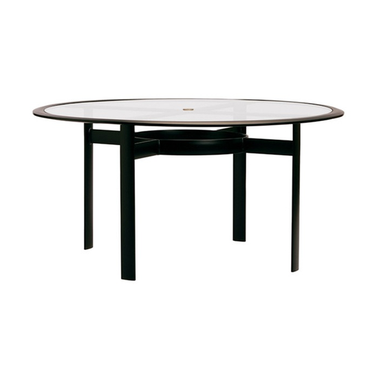 PARKWAY 54 ROUND UMBRELLA DINING TABLE WITH GLASS TOP