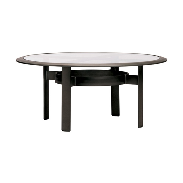 PARKWAY 45 INCH ROUND CHAT TABLE WITH GLASS TOP
