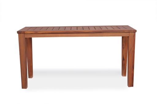 TEAK 58x20 CONSOLE TABLE WITH TAPERED LEG - ANTIQUED FINISH
