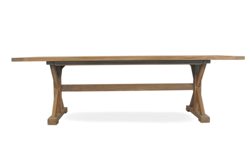 TEAK 99x40 DINING TABLE WITH TRESTLE BASE