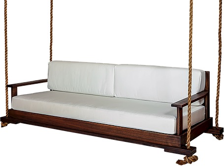 HURSTON 93" PORCH SWING EUCALYPTUS FRAME W/CUSHIONS