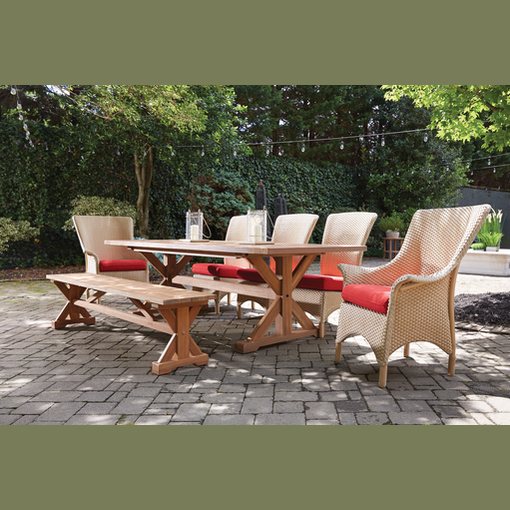 TEAK 99x40 DINING TABLE WITH TRESTLE BASE - Kolo Collection