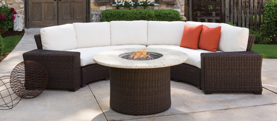 MESA 48" ROUND FIRE TABLE / GRAY TRAVERTINE